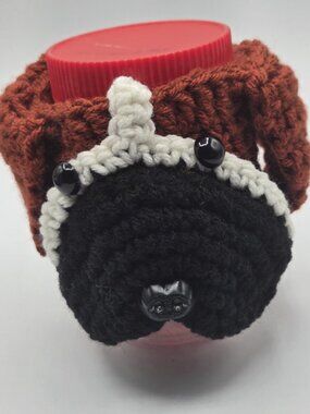 Boxer Breed Puppy Dog Crochet   Handmade Cup Cozy Holder Gifts by Bren